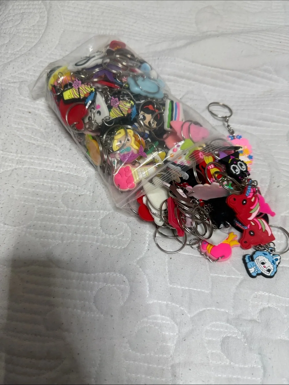 100 Pieces more Mixed Cute Cartoon PVC Keychains - Multi Color